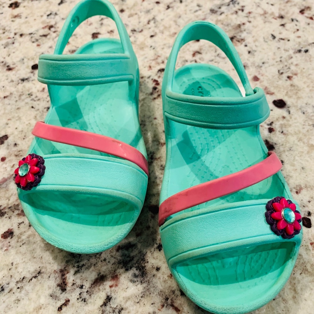 Crocs teal sandals
